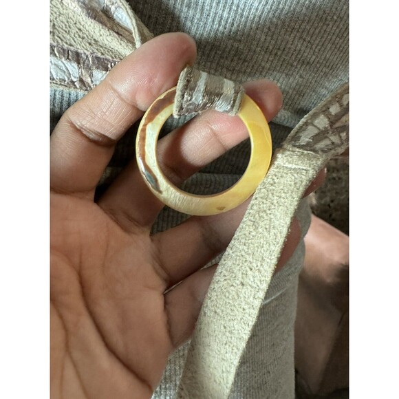 Vintage Soft Leather Belt w/ Ceramic Buckle Hand Painted 1980’s Bohemian Floral - Picture 9 of 9